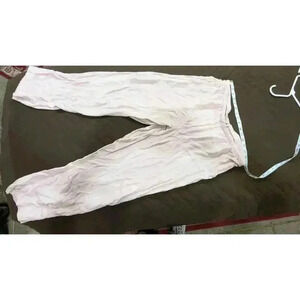 Women's Soft Surroundings light pink lounge pants w/ crane weaved-in design, L